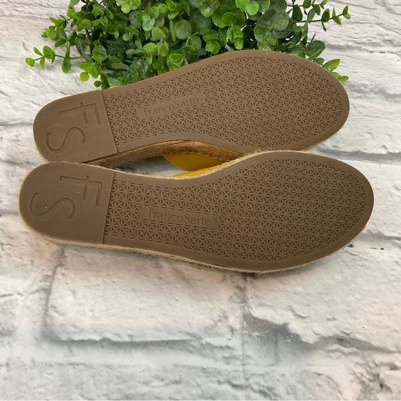 Franco Sarto * Yellow Espadrille Wedge Sandal * Sz 8.5 - Picture 7 of 9